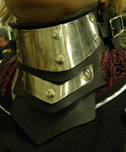steel and leather gorget