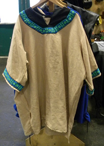 Linen tunic with embroidered ribbon  edging